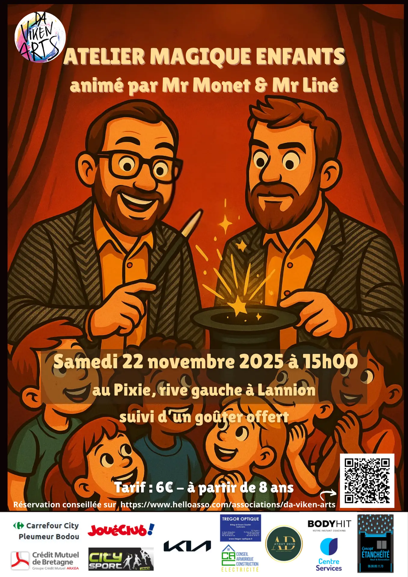 22/11/25 Atelier magique enfants avec Mr Monet & Mr Liné au Pixie Lannion